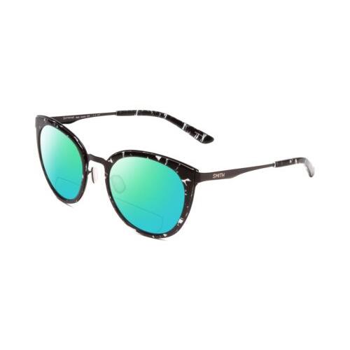 Smith Optics Somerset Cateye Polarized Bifocal Sunglasses in Black Marble 53 mm Green Mirror