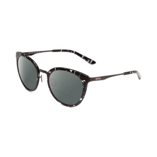 Smith Optics Somerset Cateye Polarized Bifocal Sunglasses in Black Marble 53 mm Grey