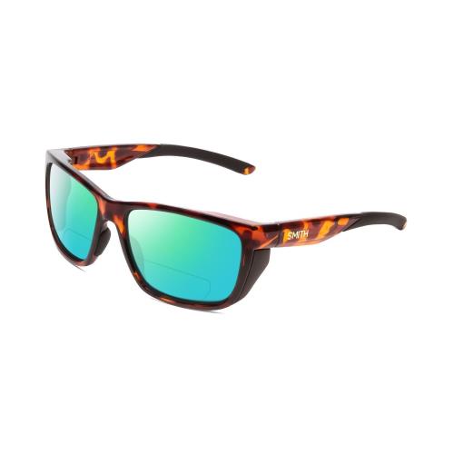 Smith Optics Longfin Polarized Bifocal Sunglasses in Tortoise Havana Gold 59 mm Green Mirror