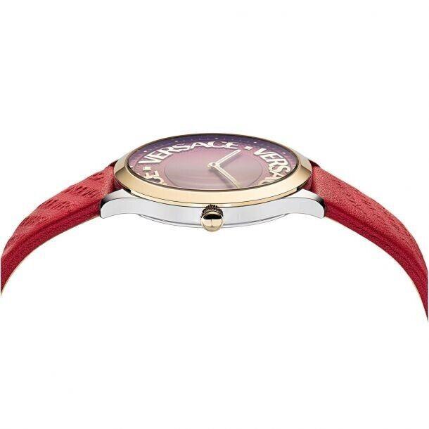 Versace Logo Halo Ladies Watch-VE2O00222 - Dial: Red, Band: Red