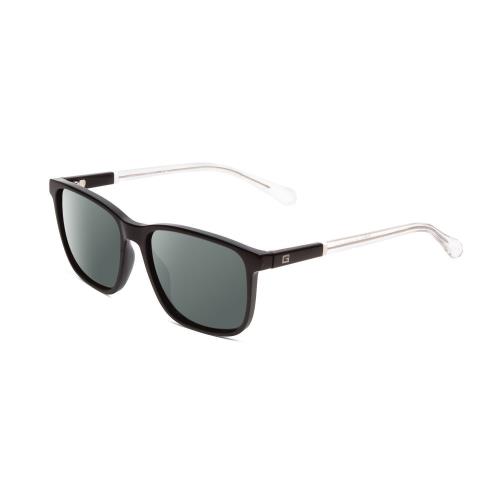 Guess GU6944 Unisex Designer Polarized Sunglass Shiny Black Crystal Clear 56 mm Smoke Grey Polar