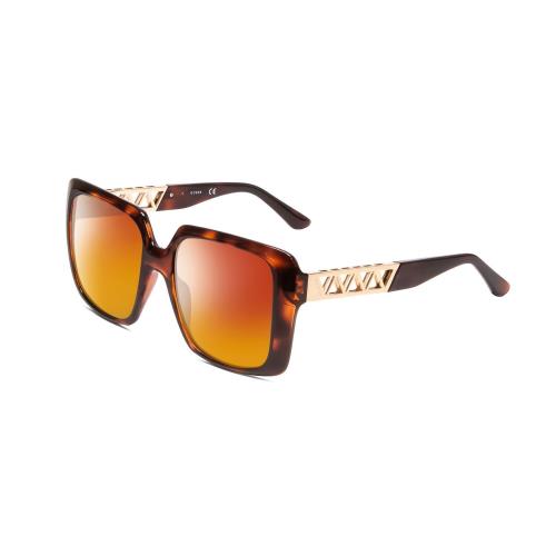 Guess GU7689 Lady Polarize Sunglass Tortoise Havana Brown Gold 55mm Lens Options Red Mirror Polar