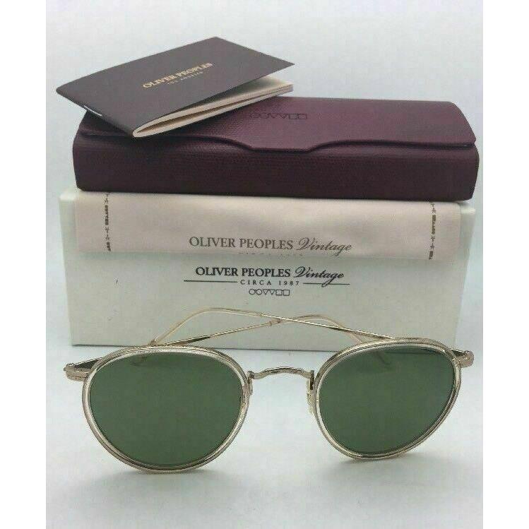 Oliver Peoples Vintage Sunglasses MP-2 Sun OV 1104-S 514552 Buff Green Lens