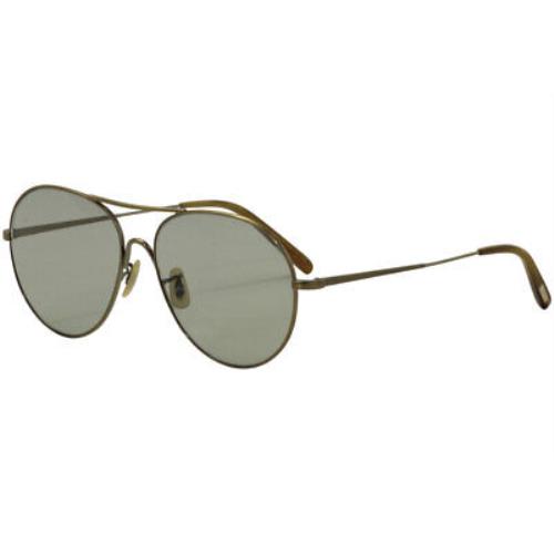Oliver Peoples Rockmore OV1218S OV/1218S 503952 Antique Gold Sunglasses 58mm - Frame: Gold, Lens: Green