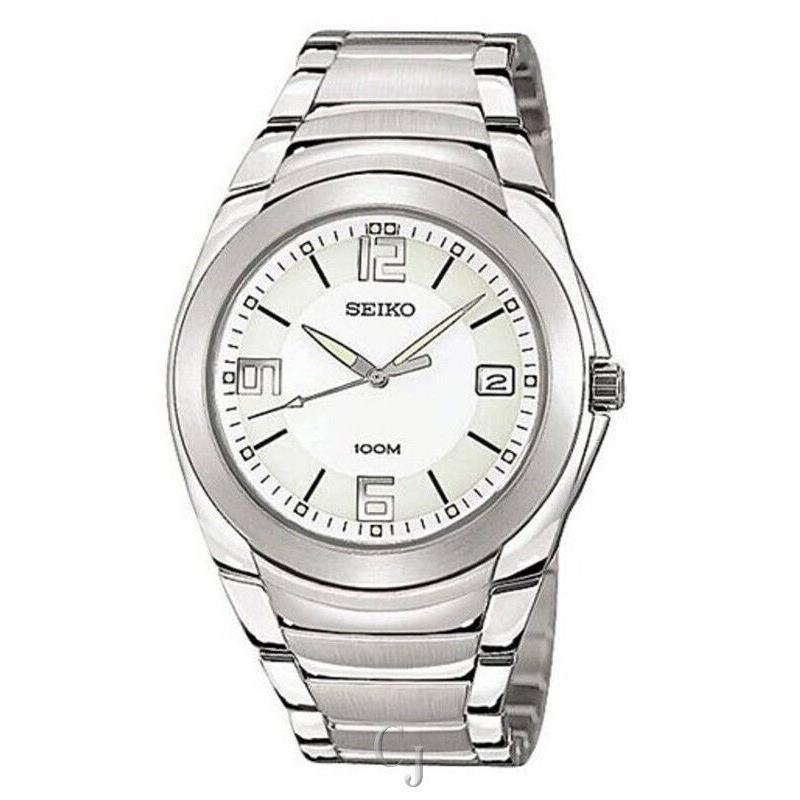 Seiko Stainless Steel White Dial Watch SGEB01