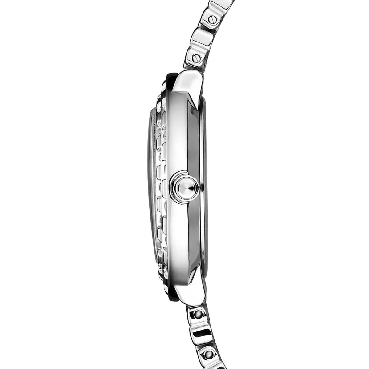 Seiko Tressia Solar SUP373 36 Diamonds Silver Tone White Mop Dial Womens Watch - Dial: White, Band: Silver, Bezel: White, Silver