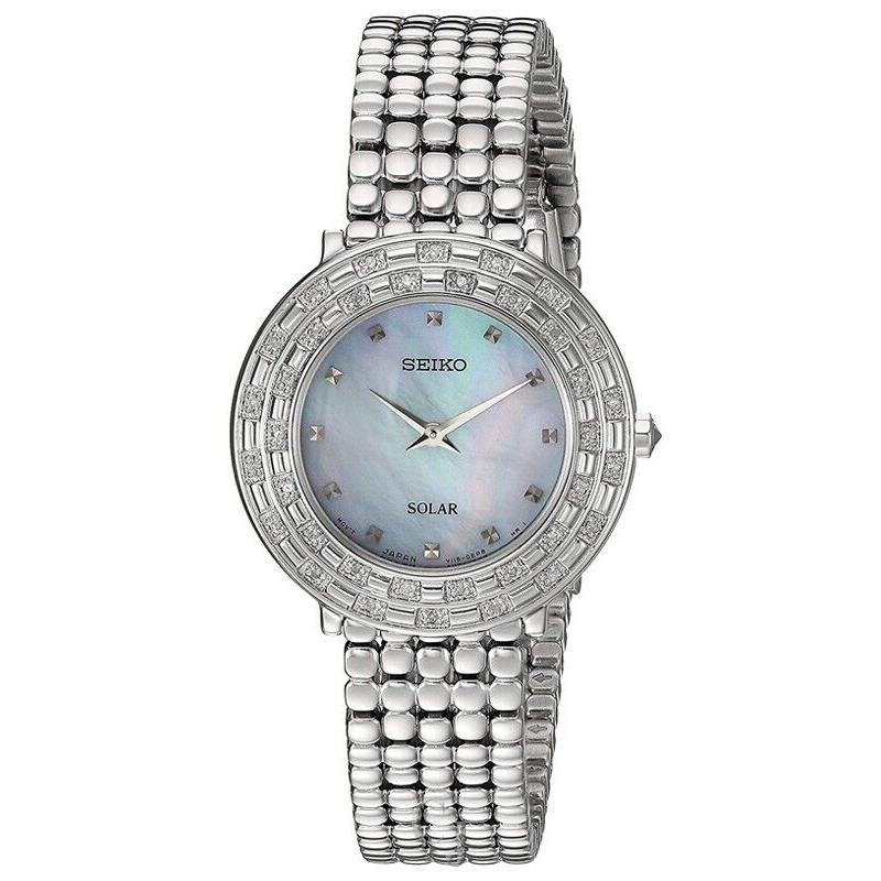 Seiko Tressia Mop Dial Women S Watch SUP373 - Dial: Mother of Pearl, Band: Silver, Bezel: Crystal