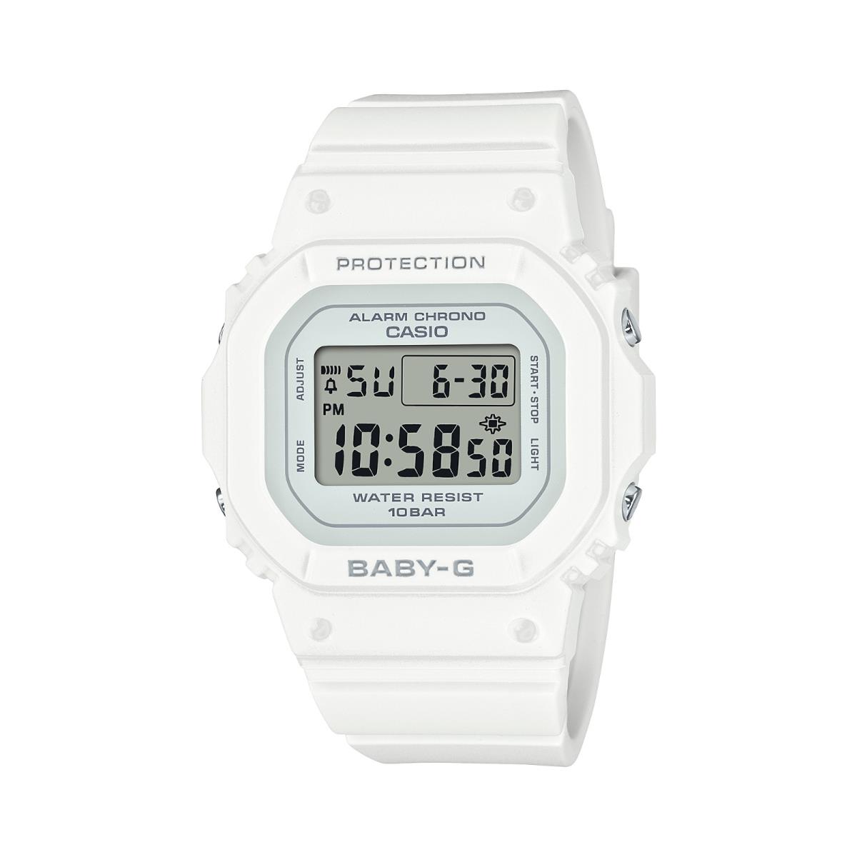 Casio Baby-g BGD565-7 White Rubber 38 mm Cushion Digital Sport Ladies Watch