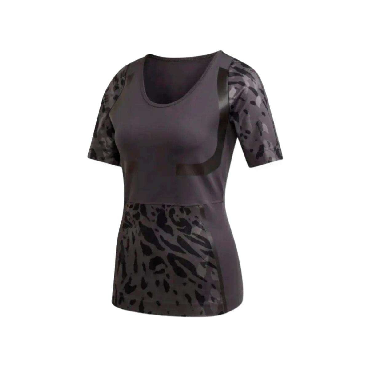 Adidas Women`s Run Tee T-shirt Grey / Utility Black Size Small