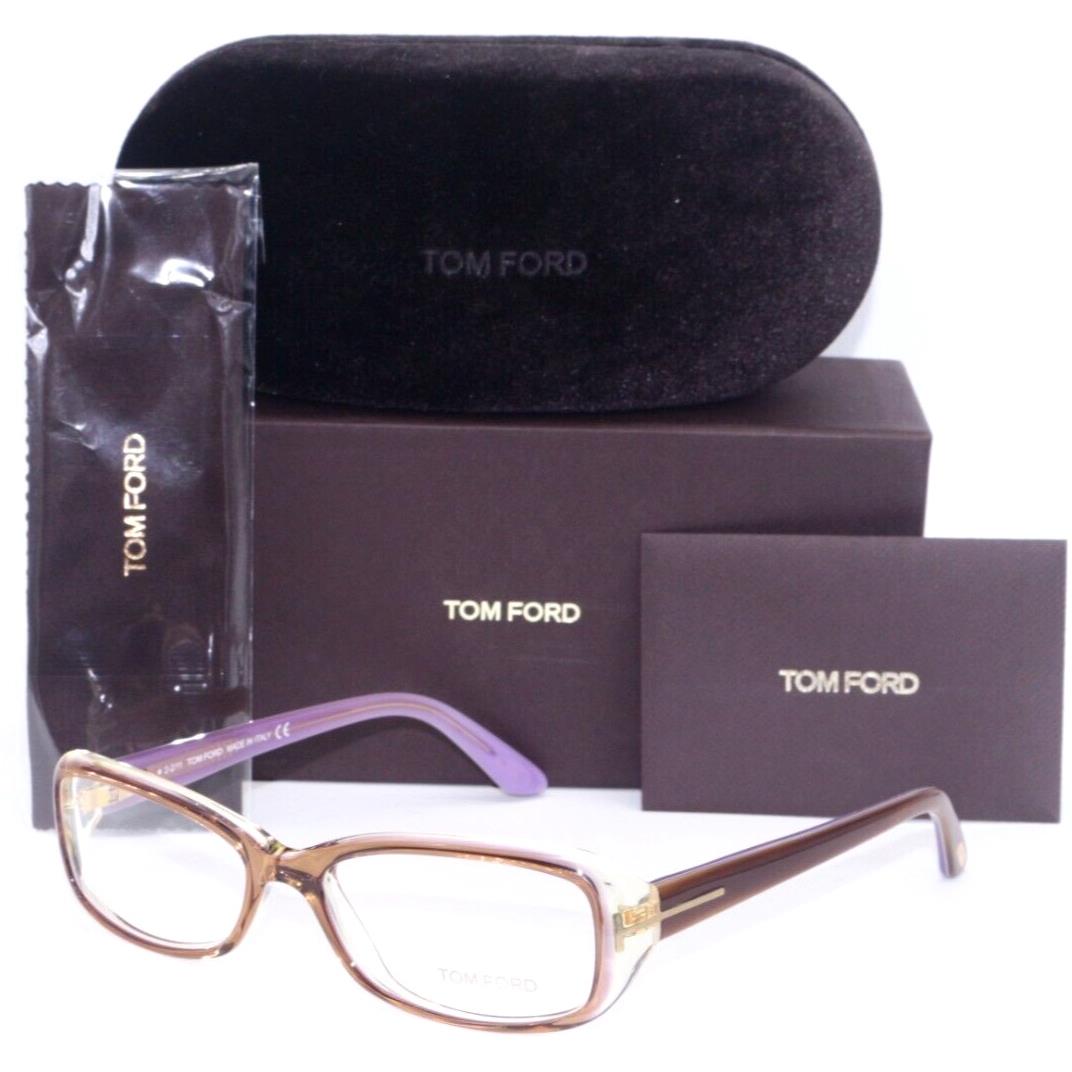 Tom Ford TF 5213 050 Clear Brown Purple Frames Eyeglasses 54-16