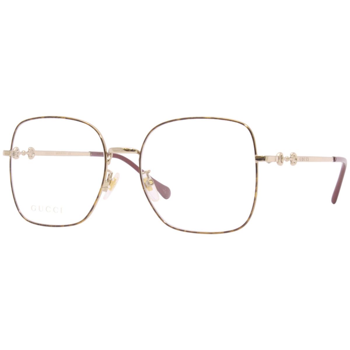 Gucci GG0883OA 002 Eyeglasses Women`s Gold Full Rim Square Optical Frame 55mm