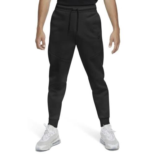 Nike Tech Fleece Pants Joggers Sweatpants Triple Black CU4495-010 Men`s Sz L Lrg
