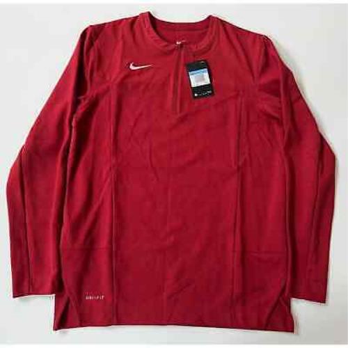 Nike Men`s 1/2 Zip Shirt Pullover Football Top Burgundy CW3509-613 Size M