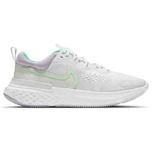 Nike Women`s React Miler 2 Running Shoes Platinum Tint/green 6 B Medium US