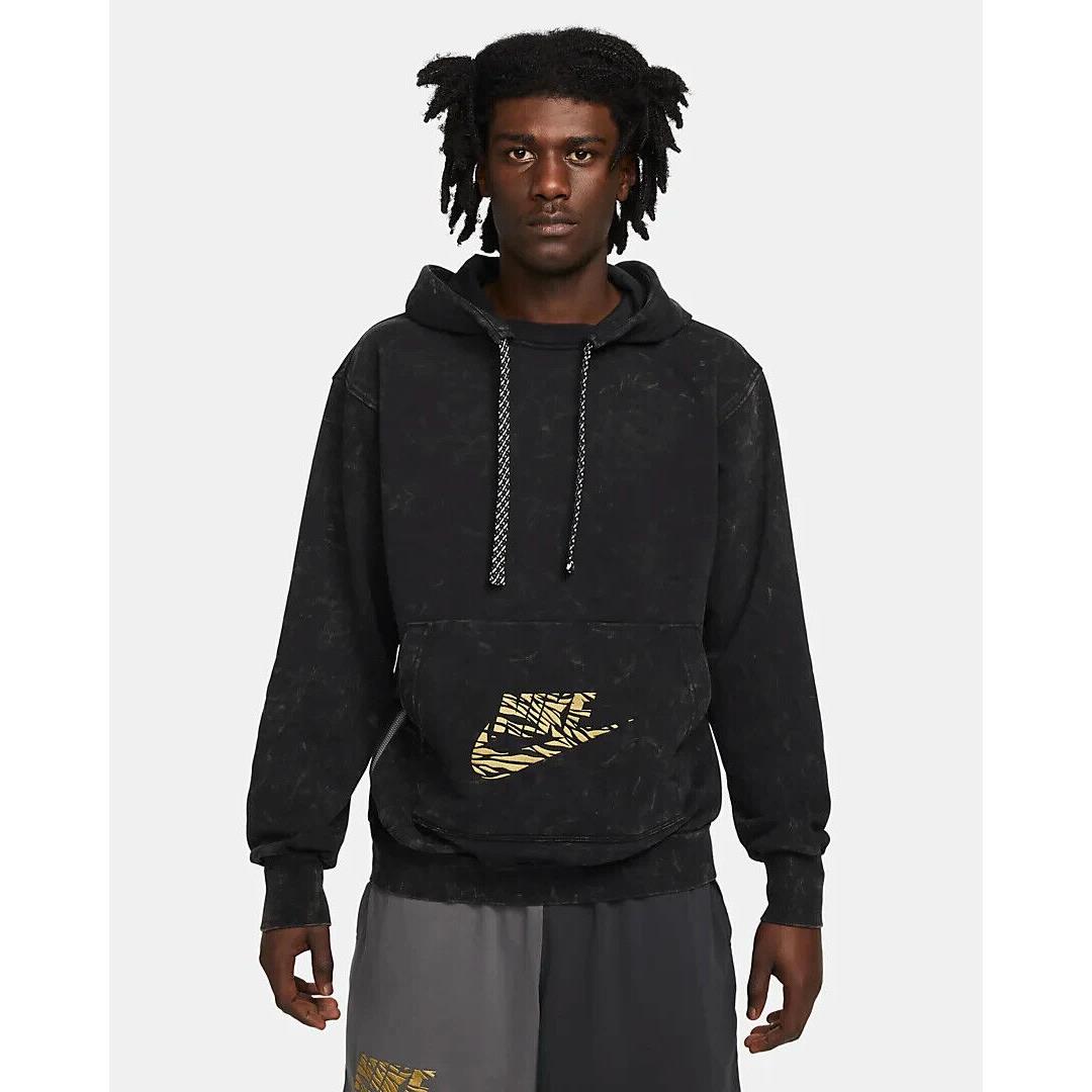 Nike Dri-fit Standard Issue Men`s Premium Basketball Hoodie Black Size L DQ5725