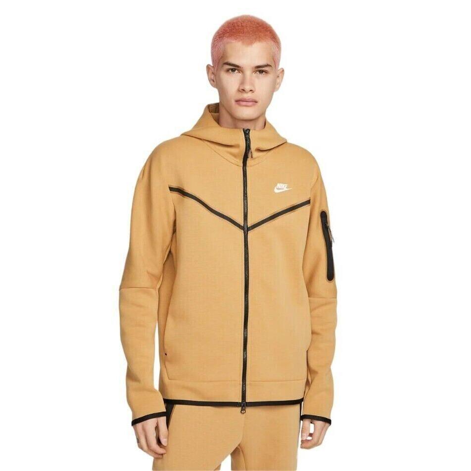 Nike Tech Fleece Hoodie Full Zip Jacket Hoody Gold CU4489-722 Men`s Size L