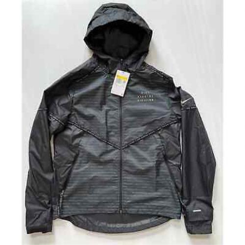 Nike Storm-fit Run Division Flash Running Jacket W/hood Black DD6043-010 Size S