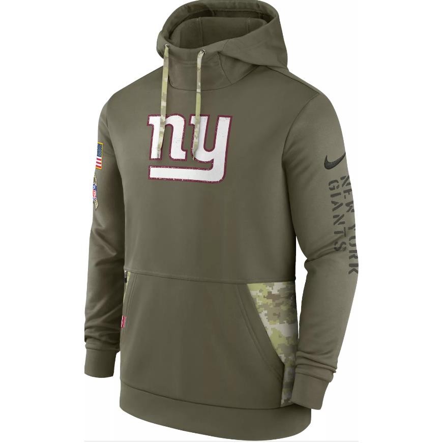 Nike Nfl Salute to Service 2022 Therma York Giants Hoodie Pullover Men`s L - Olive