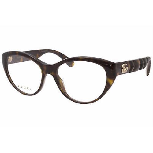 Gucci GG0812O 002 Eyeglasses Women`s Havana/gold Full Rim Frames 54mm