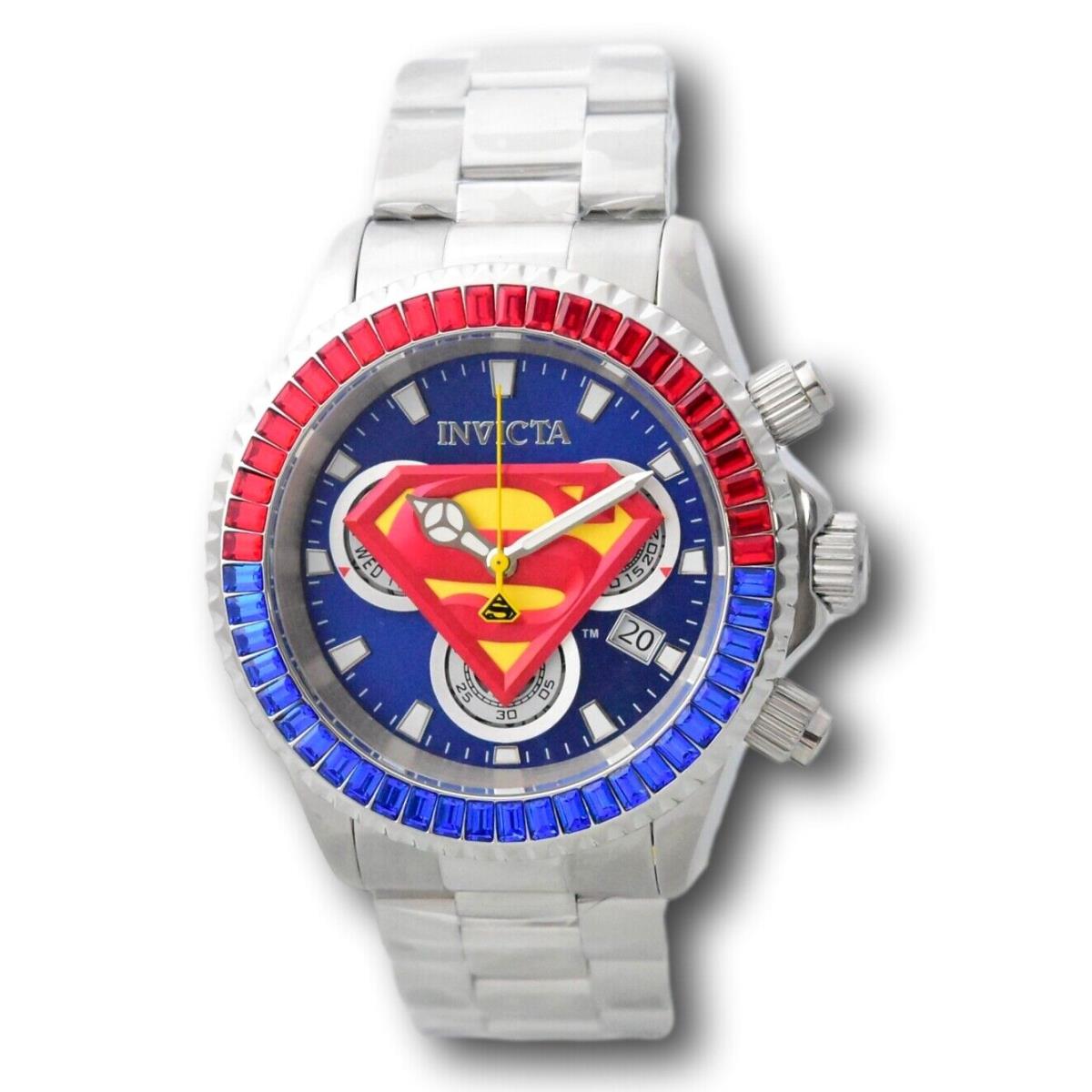 Invicta DC Comics Superman Men`s 47mm Limited Crystals Swiss Chrono Watch 41263