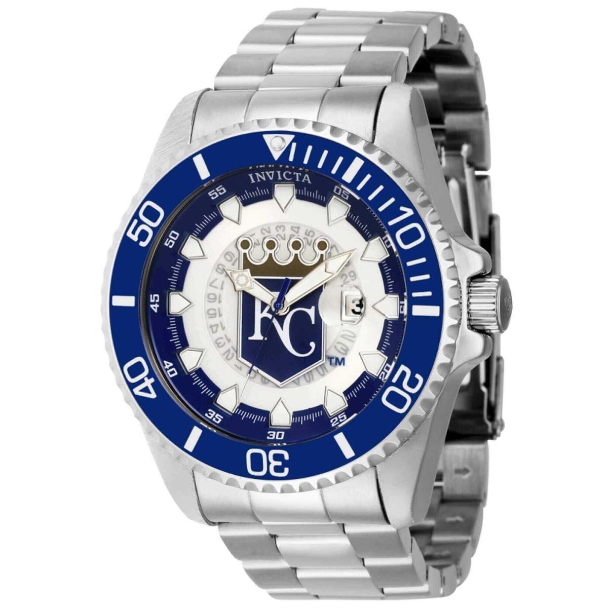 Invicta Men`s Watch Mlb Kansas City Royals Quartz Silver Stainless Steel 43465