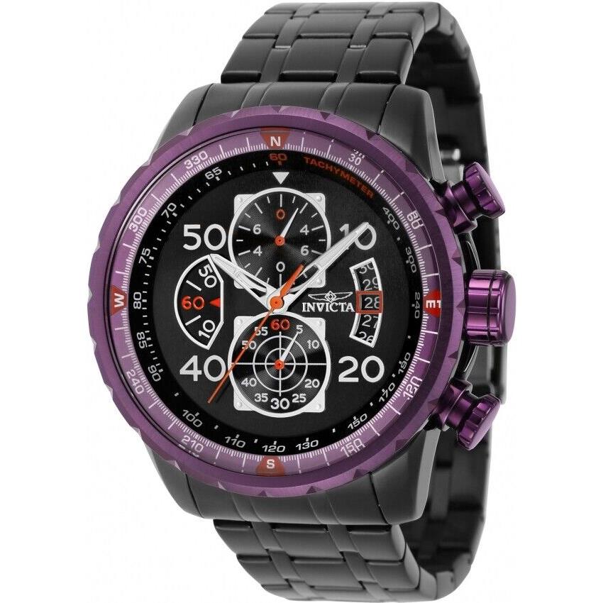 Invicta Aviator Chronograph Quartz Black Dial Men`s Watch 40702