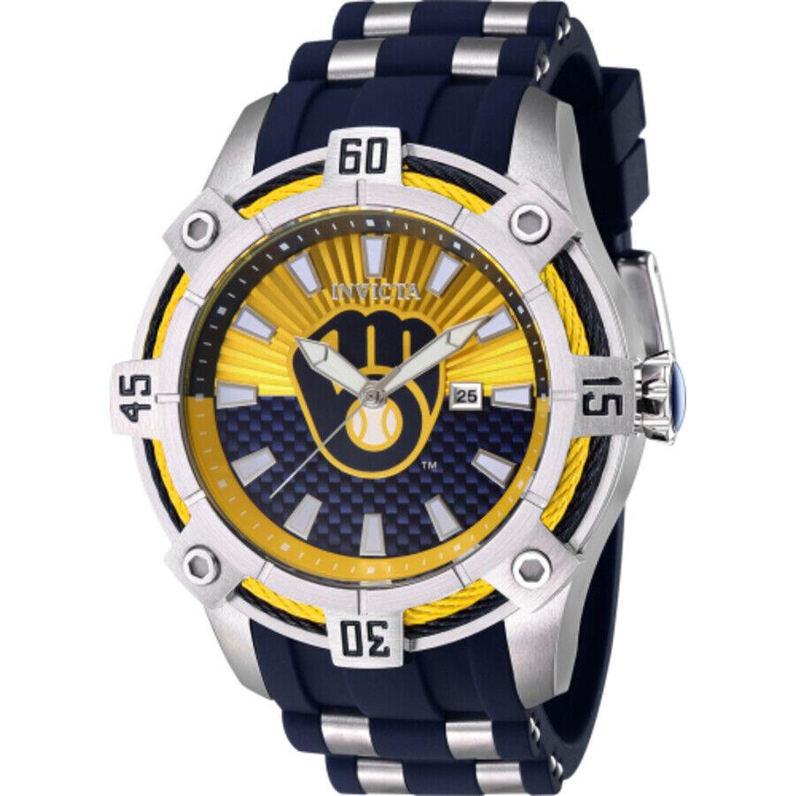 Invicta Mlb Milwaukee Brewers Quartz Men`s Watch 43274