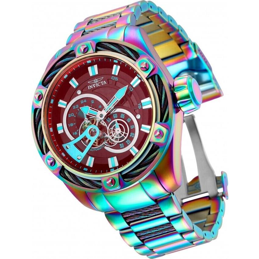 Invicta Bolt Automatic Brown Dial Men`s Iridescent Stainless Steel Watch