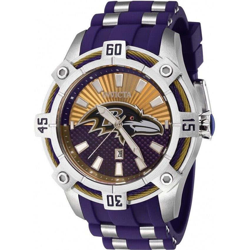 Invicta Nfl Baltimore Ravens Quartz Blue Dial Men`s Watch 42067