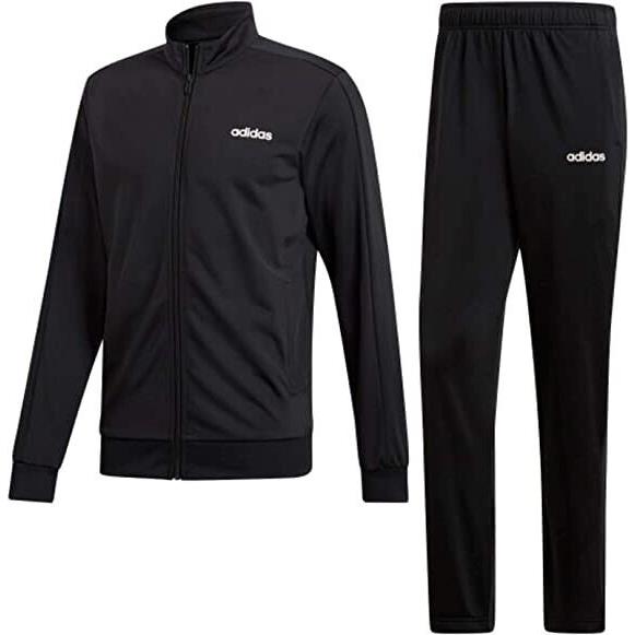 Adidas Men Essentials Basics Tracksuit Jacket Pants Set Black SZ M L XL 2XL