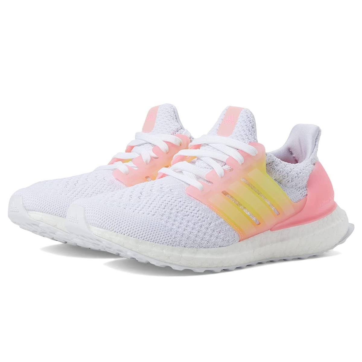 Girl`s Sneakers Athletic Shoes Adidas Kids Ultraboost 5.0 Dna Big Kid White/White/Beam Pink