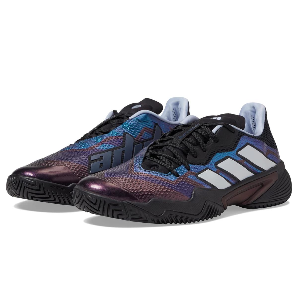 Man`s Sneakers Athletic Shoes Adidas Barricade Black/White/Blue Dawn