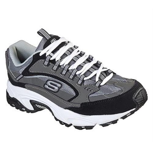 Skechers Men`s Stamina Nuovo Athletic Shoes Wide Width Available Charcoal/Black