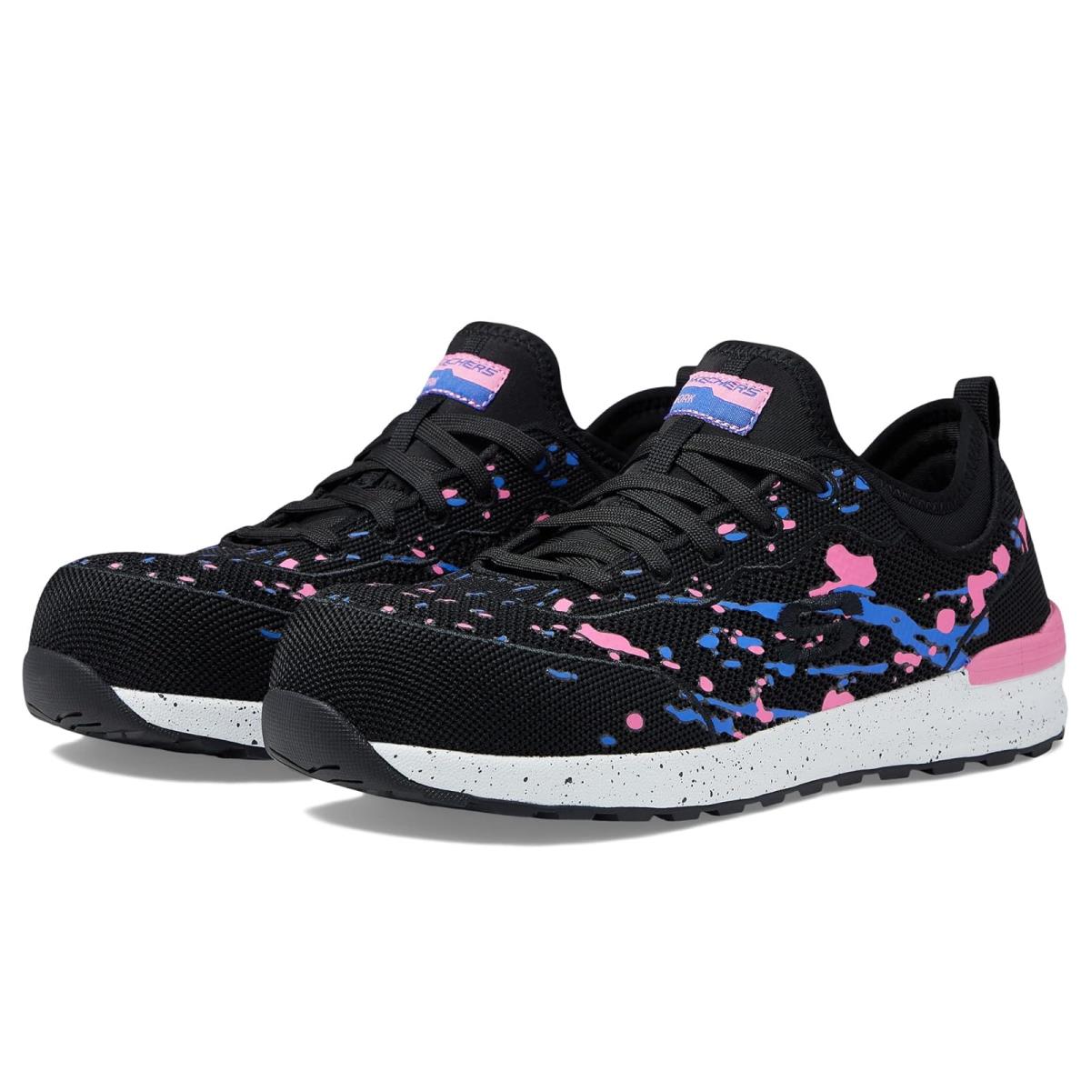 Woman`s Sneakers Athletic Shoes Skechers Work Bulkin - Pending Comp Toe Black/Pink