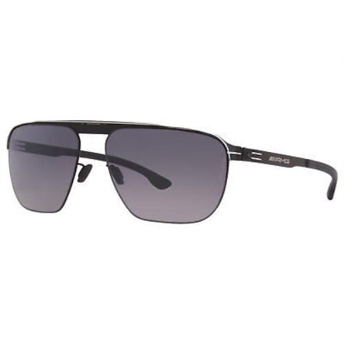 Ic Berlin AMG-06 Sunglasses Black/pearl/grey Gradient Lenses Square Shape 61mm