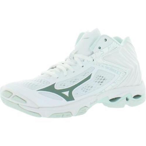 Mizuno Womens Wave Lightning Z5 Mid White Volleyball Shoes 13 Medium B M 9533