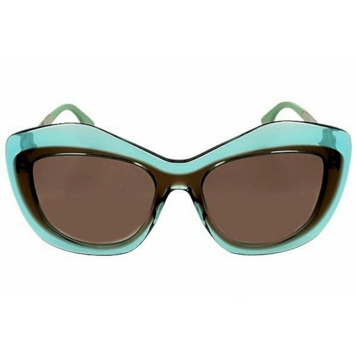 Fendi FF0029/S7NUNE Womens Blue Brown Oversized Butterfly Sunglasses - Frame: Transparent Blue & Brown, Lens: Brown Gradient, Temple: Silver & Green