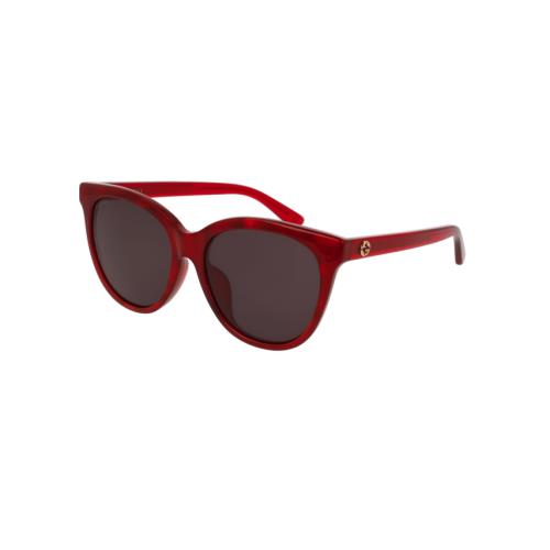 Gucci Sunglasses GG0081SK 004 56 Red Sunglasses Gray Lens