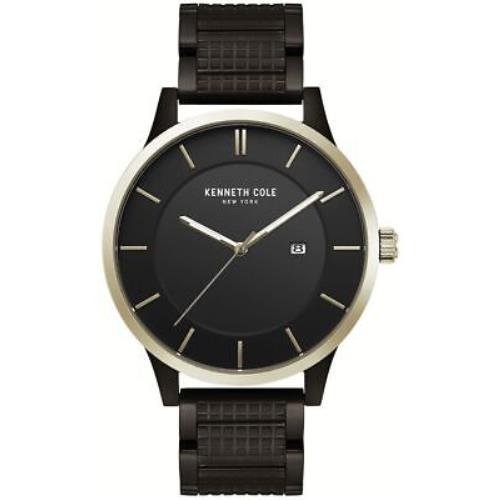Men`s Kenneth Cole Classic Black Plated Stainless Steel Watch KC50557001