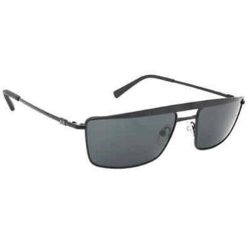 Armani Exchange Dark Grey Rectangular Men`s Sunglasses AX2038S 600087 58
