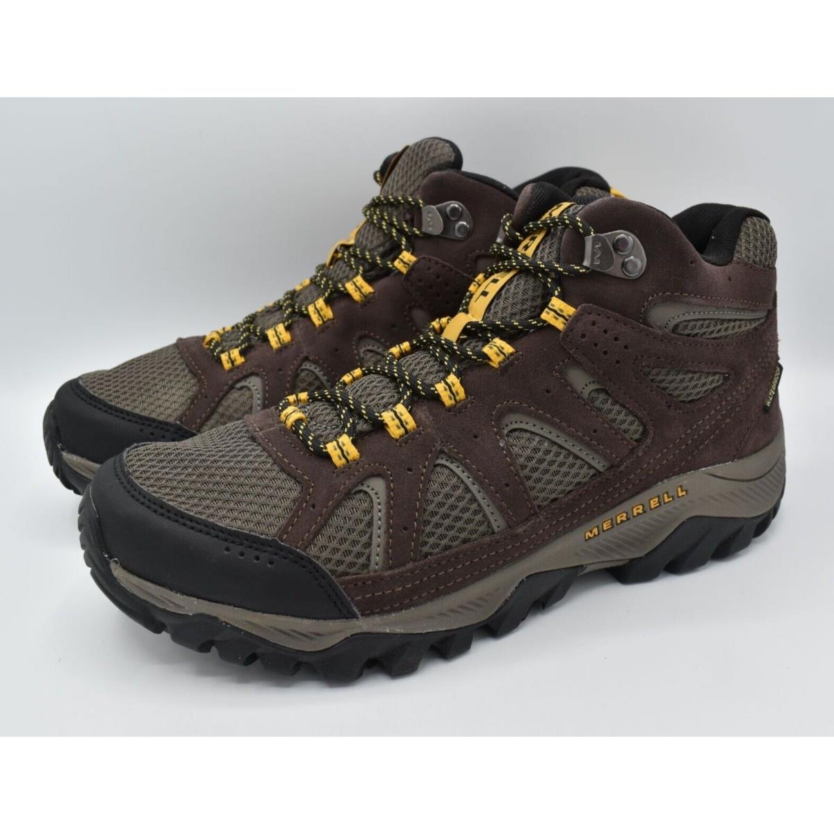 Merrell Mens Size 10 Oakcreek Mid Waterproof Expresso Hiking Boots Shoes J03640