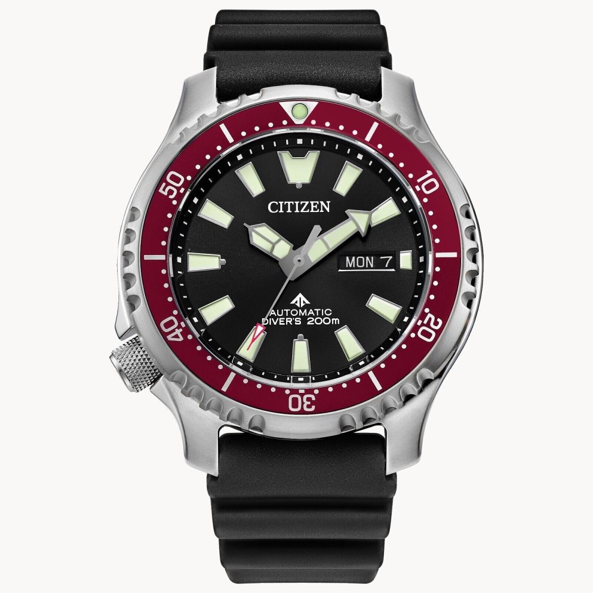 Citizen Men`s Watch Promaster Automatic Date Display Black Dial Strap NY0156-04E