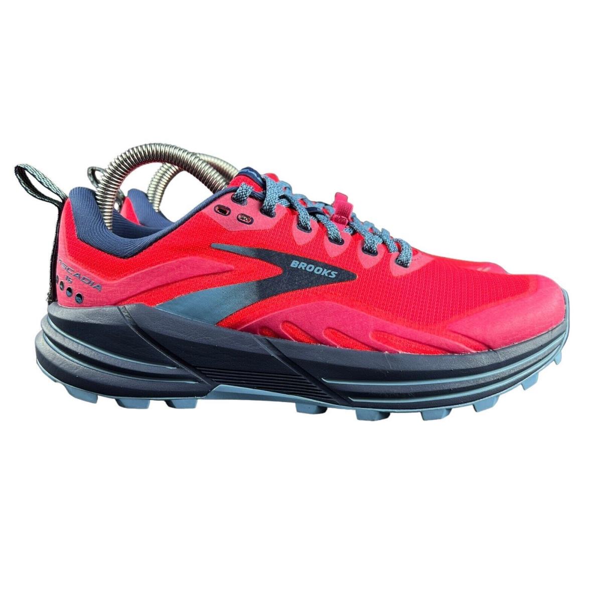 Brooks Women s Cascadia 16 Pink Flambe Cobalt Trail Running Shoes Szs 6.5 - 11 B