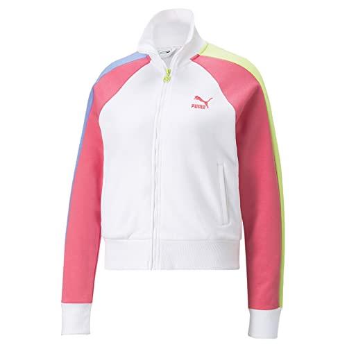 Puma Women`s T7 Block Track Jacket - Choose Sz/col Puma White-sunset Pink