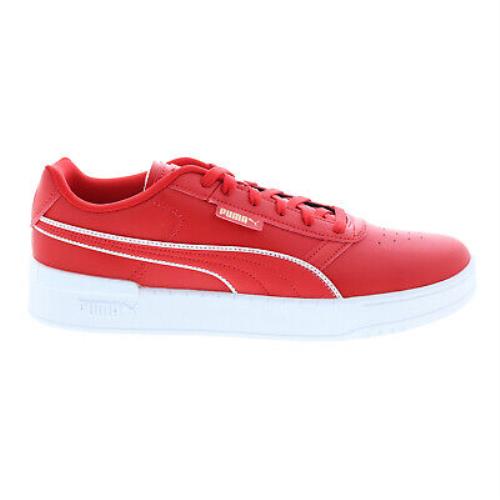Puma Clasico L 38709501 Mens Red Leather Lifestyle Sneakers Shoes