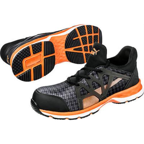 Puma Safety Black/orange Mens Nylon Rush 2.0 Low SD CT Oxford Work Shoes