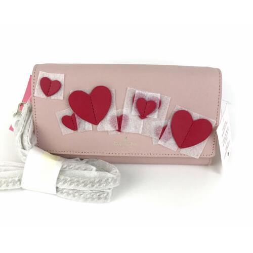 Kate Spade Heart IT Franny Crossbody Pink Bag Clutch Valentine