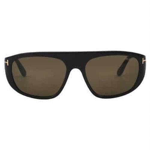 Tom Ford Edward Roviex Browline Unisex Sunglasses FT1002 01J 58 FT1002 01J 58