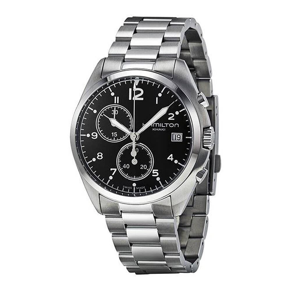 Hamilton Khaki Pilot Pioneer Chrono Black Dial Men`s Watch H76512133
