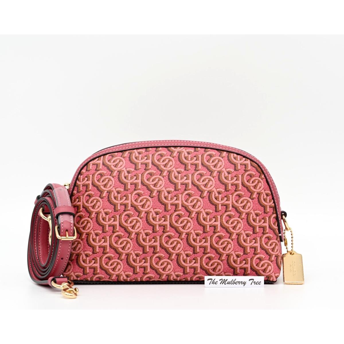 Coach Madi Crossbody w Rouge Pink Canvas Leather Monogram Print CF343